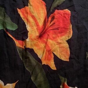 Black/green& orange floral 90s blouse